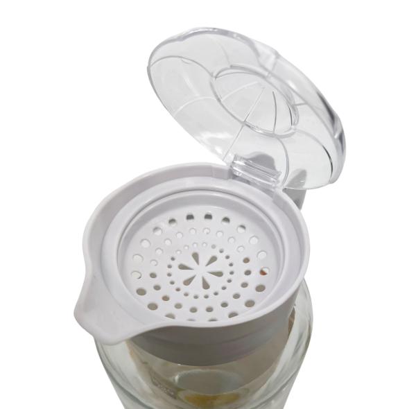 Glaskrug Pichet 1,5L mit Deckel und Ausgießsieb - weiß